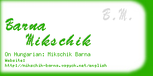 barna mikschik business card